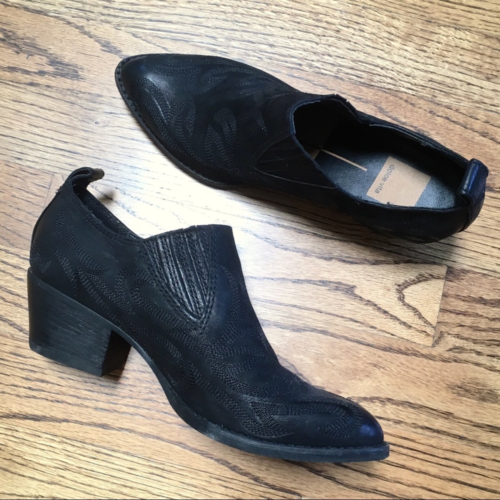 Dolce Vita Samson Black Leather Ankle Bootie 6